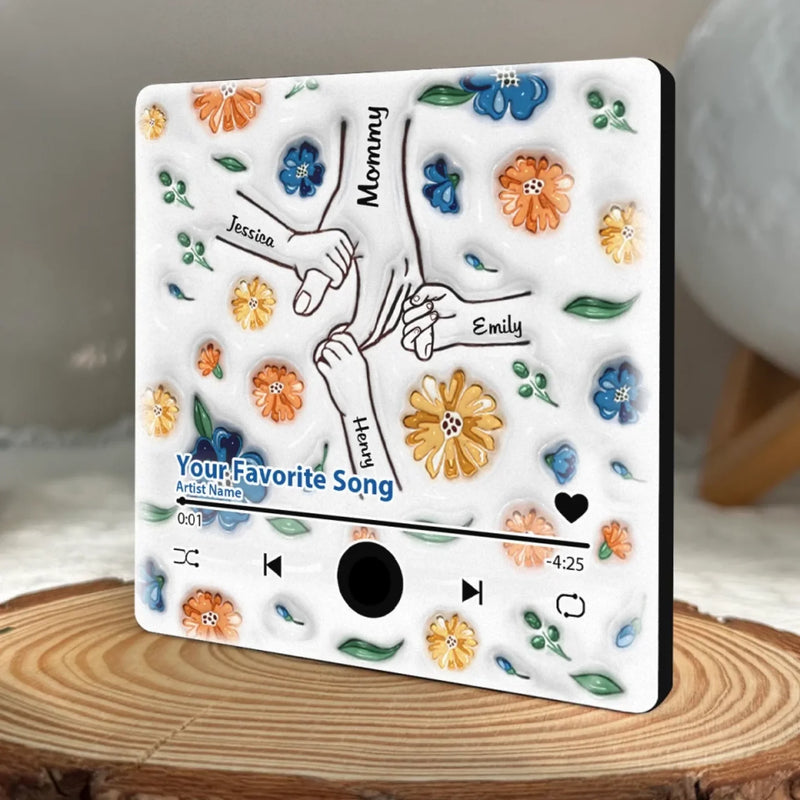 Holding Hands Is A Reminder That We Are All Connected - Family Personalized Custom 3D Inflated Effect Printed Music Fridge Magnet That Can Play Songs - Mother's Day Gift For Mom, Grandma