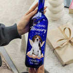Custom Photo Gone But Never Forgotten - Memorial Personalized Custom Blue Bottle Lamp - Sympathy Gift For Dog Lovers, Pet Parents