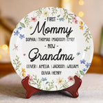 First Mother, Now Grandmother - Family Personalized Custom Ceramic Plate - Mother's Day, Gift For Mom, Grandma