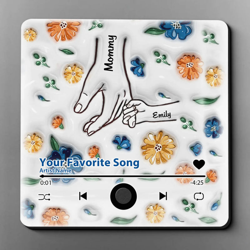 Holding Hands Is A Reminder That We Are All Connected - Family Personalized Custom 3D Inflated Effect Printed Music Fridge Magnet That Can Play Songs - Mother's Day Gift For Mom, Grandma