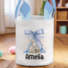 Bunny Kisses And Easter Wishes - Family Personalized Custom Bunny Basket, Tote With Bunny Ears  - Easter Gift For Kids Egg Hunt, Family Members