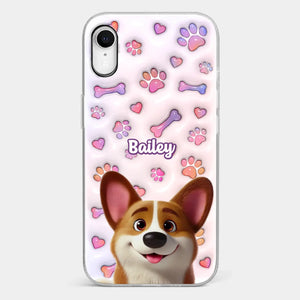 Tail Wagging Happiness - Dog Personalized Custom 3D Inflated Effect Printed Clear Phone Case - Gift For Pet Owners, Pet Lovers