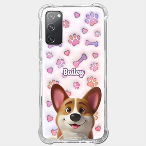Tail Wagging Happiness - Dog Personalized Custom 3D Inflated Effect Printed Clear Phone Case - Gift For Pet Owners, Pet Lovers