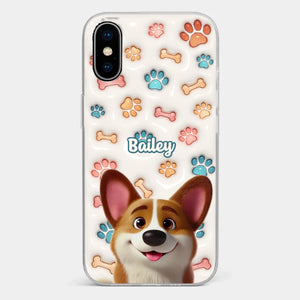 Barking With Joy - Dog Personalized Custom 3D Inflated Effect Printed Clear Phone Case - Gift For Pet Owners, Pet Lovers