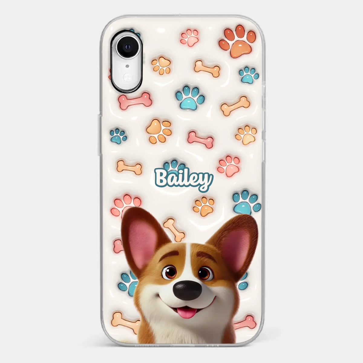 Barking With Joy - Dog Personalized Custom 3D Inflated Effect Printed Clear Phone Case - Gift For Pet Owners, Pet Lovers