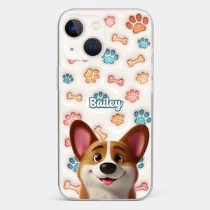 Barking With Joy - Dog Personalized Custom 3D Inflated Effect Printed Clear Phone Case - Gift For Pet Owners, Pet Lovers