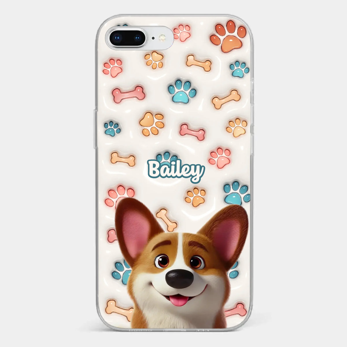 Barking With Joy - Dog Personalized Custom 3D Inflated Effect Printed Clear Phone Case - Gift For Pet Owners, Pet Lovers