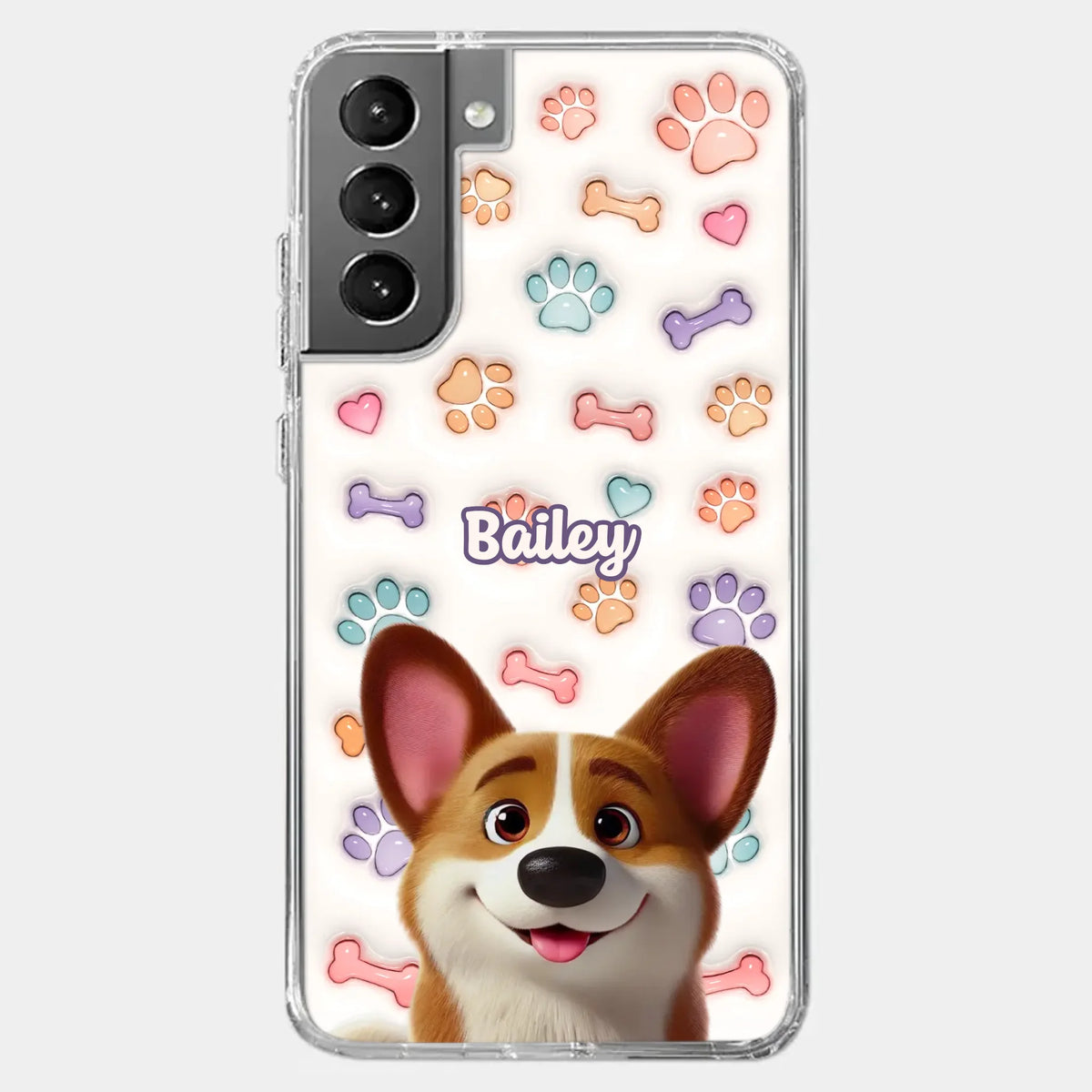 Life’s Ruff, But I’ve Got My Pup - Dog Personalized Custom 3D Inflated Effect Printed Clear Phone Case - Gift For Pet Owners, Pet Lovers