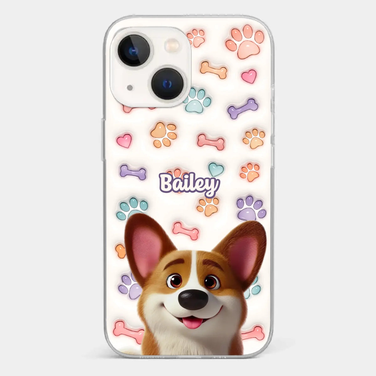 Life’s Ruff, But I’ve Got My Pup - Dog Personalized Custom 3D Inflated Effect Printed Clear Phone Case - Gift For Pet Owners, Pet Lovers