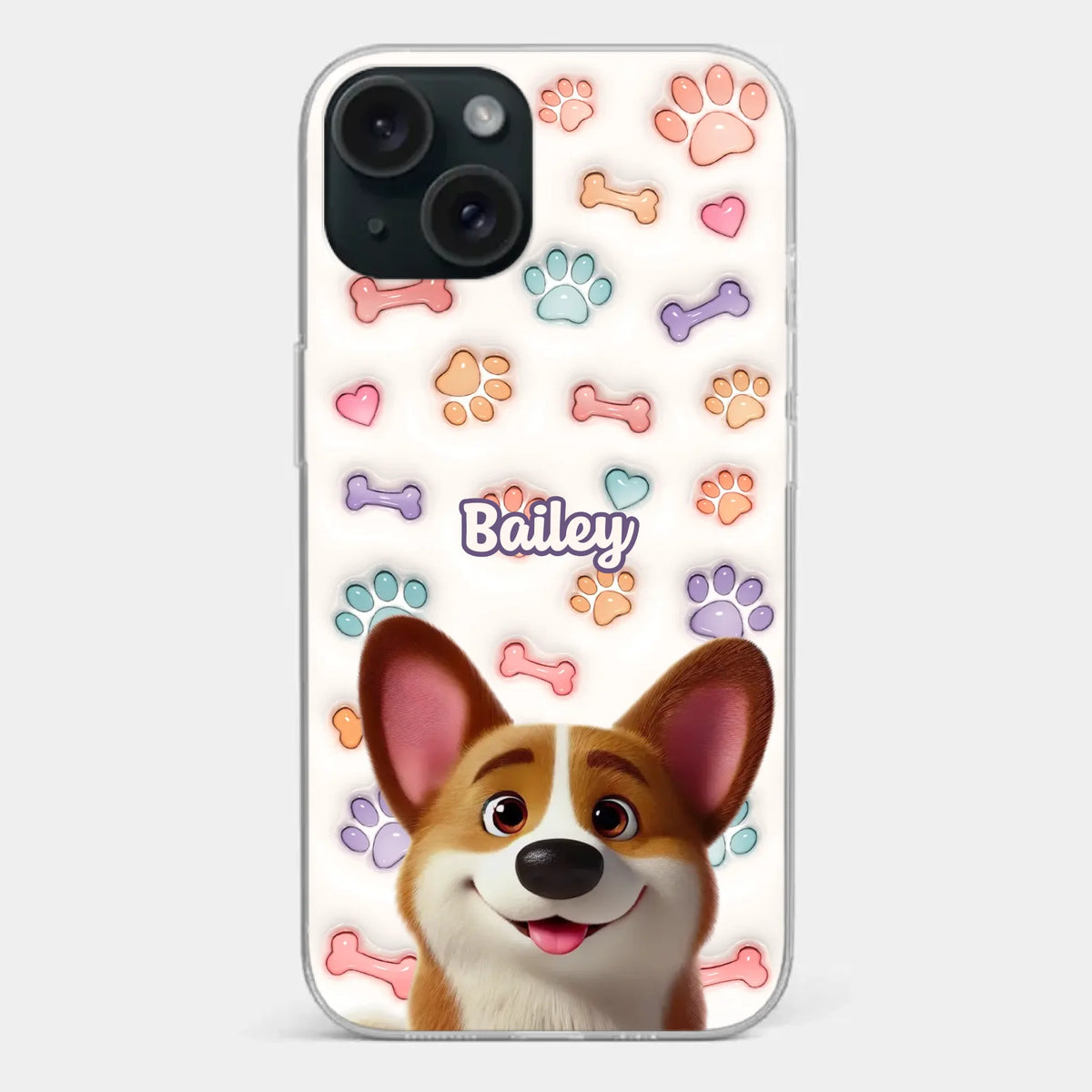Life’s Ruff, But I’ve Got My Pup - Dog Personalized Custom 3D Inflated Effect Printed Clear Phone Case - Gift For Pet Owners, Pet Lovers