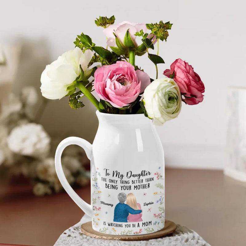 A Beautiful Bond That Lasts Forever - Family Personalized Custom Home Decor Flower Vase - Mother's Day, House Warming Gift For Mom, Daughter
