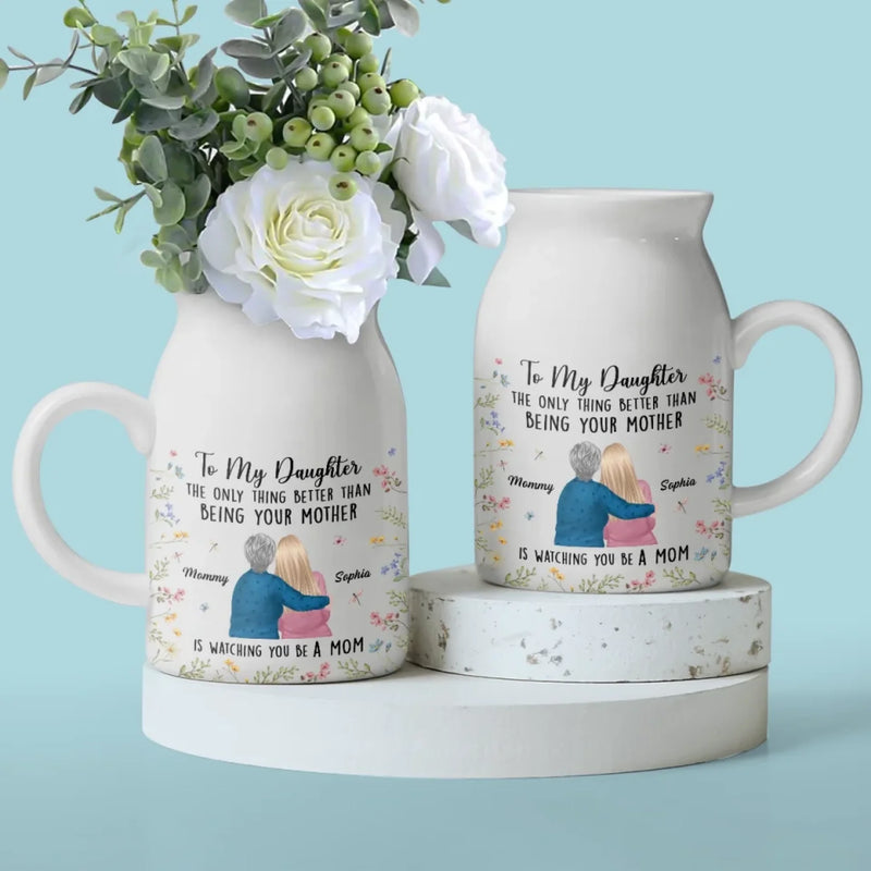 A Beautiful Bond That Lasts Forever - Family Personalized Custom Home Decor Flower Vase - Mother's Day, House Warming Gift For Mom, Daughter