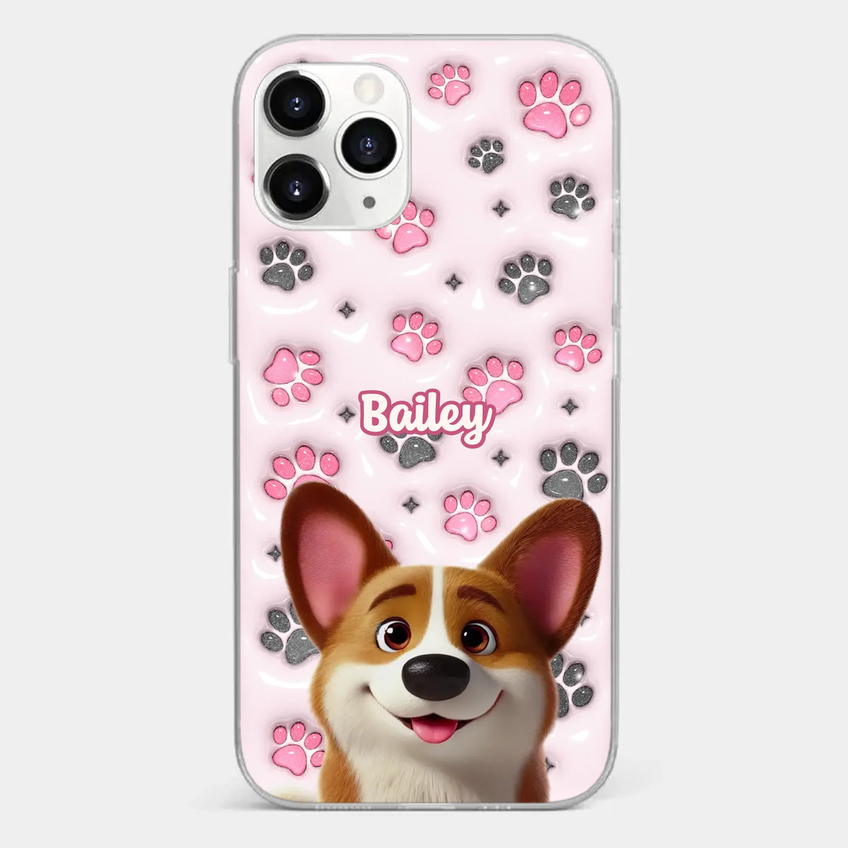 Loyal Paws, Endless Love - Dog Personalized Custom 3D Inflated Effect Printed Clear Phone Case - Gift For Pet Owners, Pet Lovers