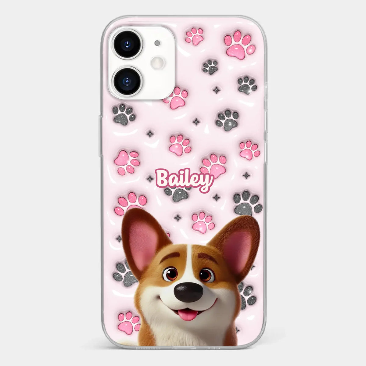 Loyal Paws, Endless Love - Dog Personalized Custom 3D Inflated Effect Printed Clear Phone Case - Gift For Pet Owners, Pet Lovers