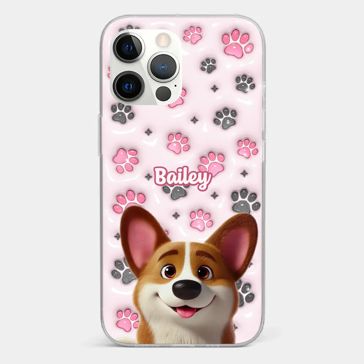 Loyal Paws, Endless Love - Dog Personalized Custom 3D Inflated Effect Printed Clear Phone Case - Gift For Pet Owners, Pet Lovers