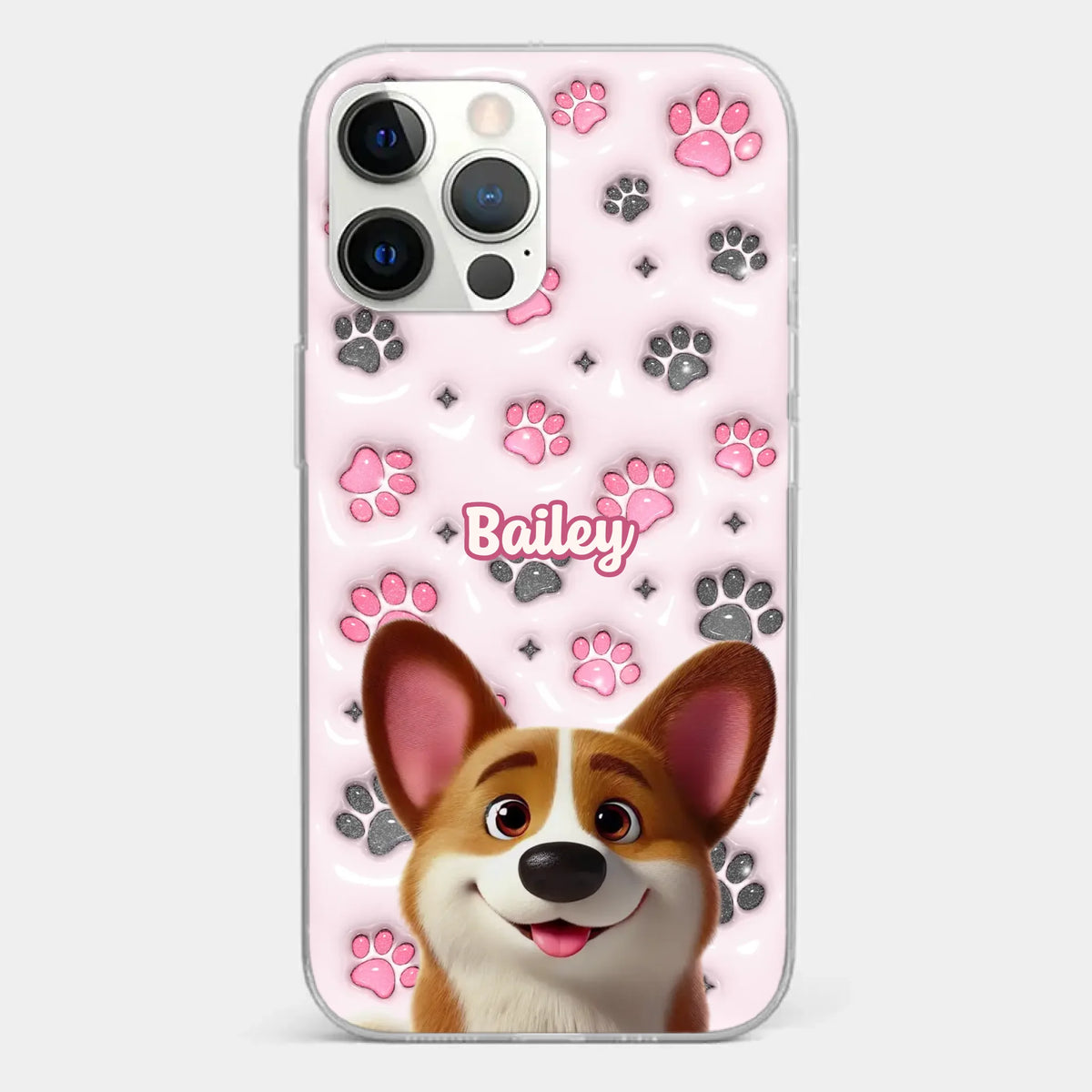 Loyal Paws, Endless Love - Dog Personalized Custom 3D Inflated Effect Printed Clear Phone Case - Gift For Pet Owners, Pet Lovers