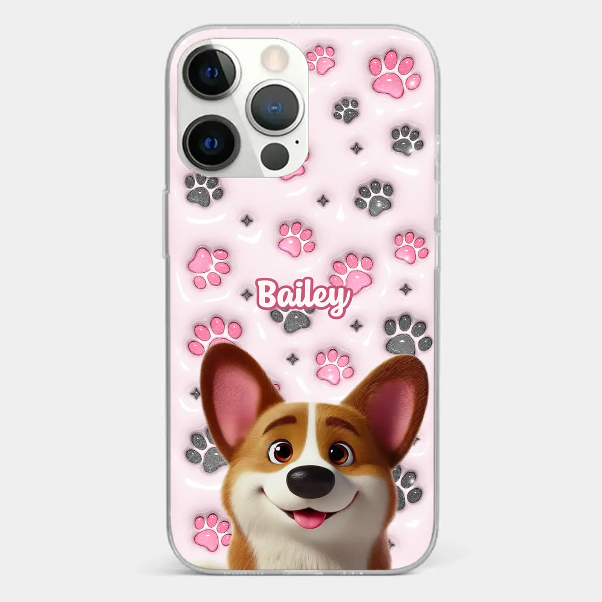 Loyal Paws, Endless Love - Dog Personalized Custom 3D Inflated Effect Printed Clear Phone Case - Gift For Pet Owners, Pet Lovers