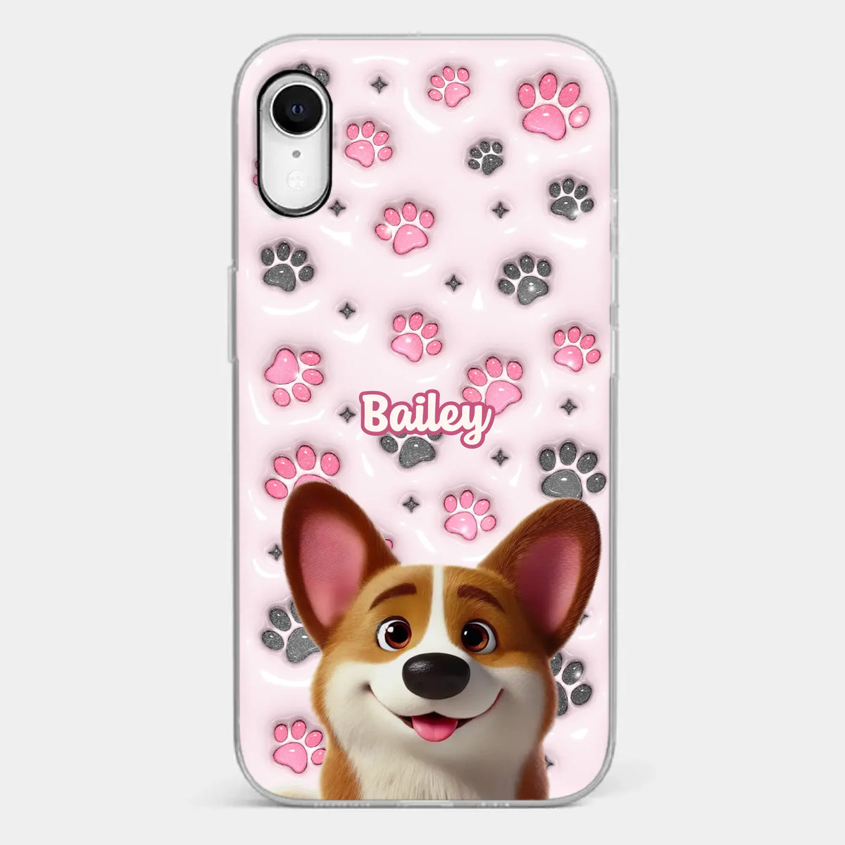 Loyal Paws, Endless Love - Dog Personalized Custom 3D Inflated Effect Printed Clear Phone Case - Gift For Pet Owners, Pet Lovers