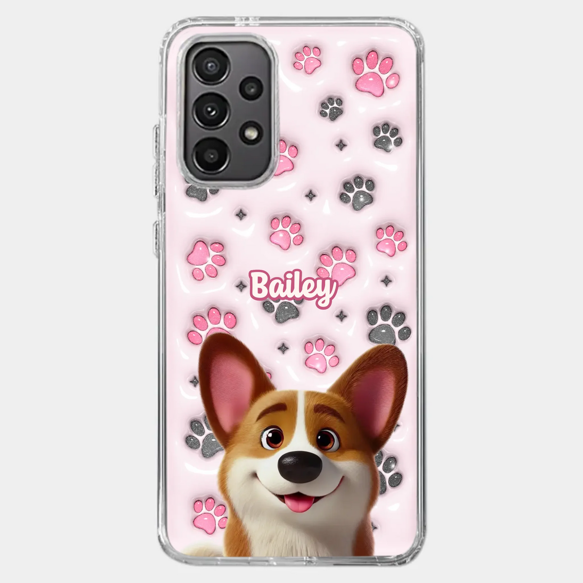 Loyal Paws, Endless Love - Dog Personalized Custom 3D Inflated Effect Printed Clear Phone Case - Gift For Pet Owners, Pet Lovers