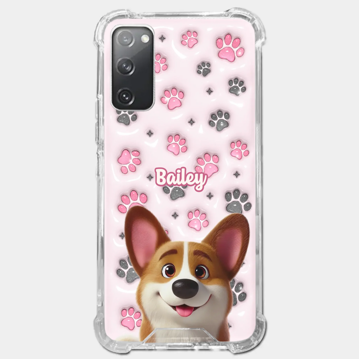Loyal Paws, Endless Love - Dog Personalized Custom 3D Inflated Effect Printed Clear Phone Case - Gift For Pet Owners, Pet Lovers