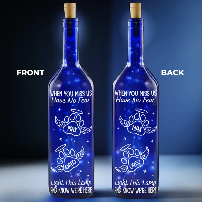 My Heart Still Whispers Your Name - Memorial Personalized Custom Blue Bottle Lamp - Sympathy Gift For Pet Owners, Pet Lovers