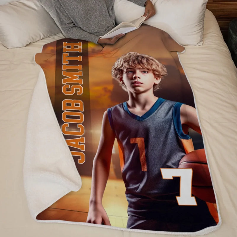 Custom Photo Hustle, Hit, Never Quit - Family Personalized Custom Blanket - Gift For Yourself, Best Friends, Siblings, Family Members