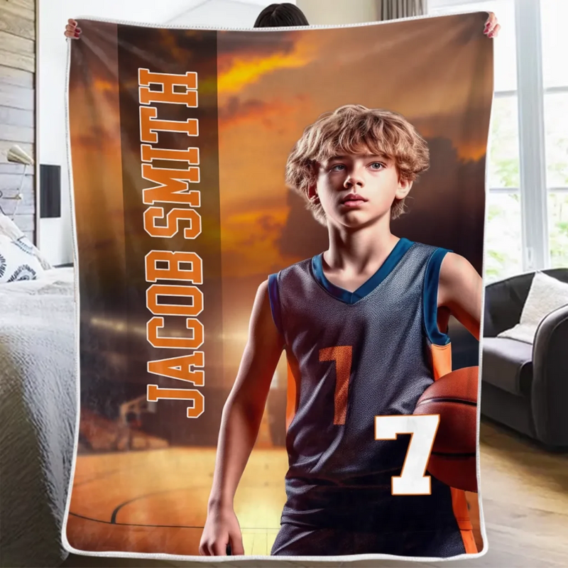 Custom Photo Hustle, Hit, Never Quit - Family Personalized Custom Blanket - Gift For Yourself, Best Friends, Siblings, Family Members