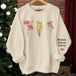 Family Is The Most Beautiful Garden Of All - Family Personalized Custom Unisex Sweatshirt, Hoodie With Design On Sleeve - Mother's Day, Gift For Mom, Grandma