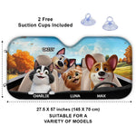 Paws On Board, Fun Ahead - Dog & Cat Personalized Custom Auto Windshield Sunshade, Car Window Protector - Gift For Pet Owners, Pet Lovers
