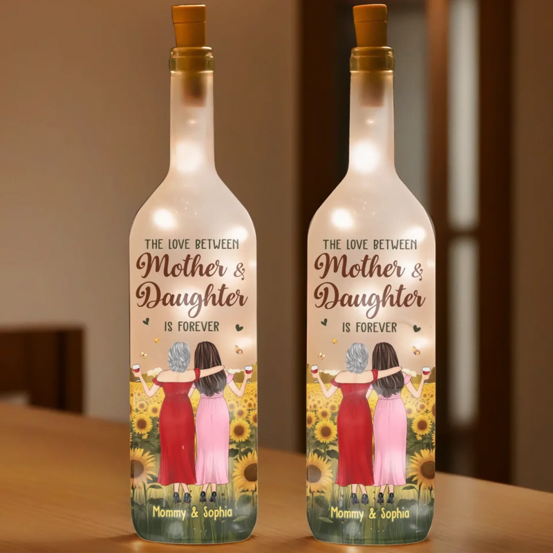 A Love Link That Never Fades - Family Personalized Custom Bottle Lamp - Mother's Day, Gift For Mom, Daughter
