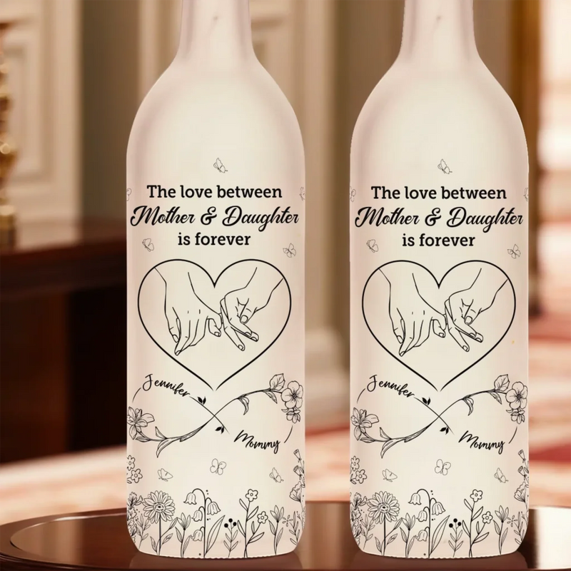 First My Mother, Forever My Friend - Family Personalized Custom Bottle Lamp - Mother's Day, Gift For Mom, Daughter