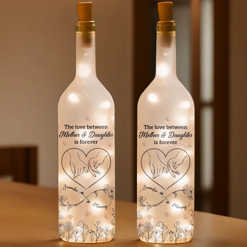 First My Mother, Forever My Friend - Family Personalized Custom Bottle Lamp - Mother's Day, Gift For Mom, Daughter