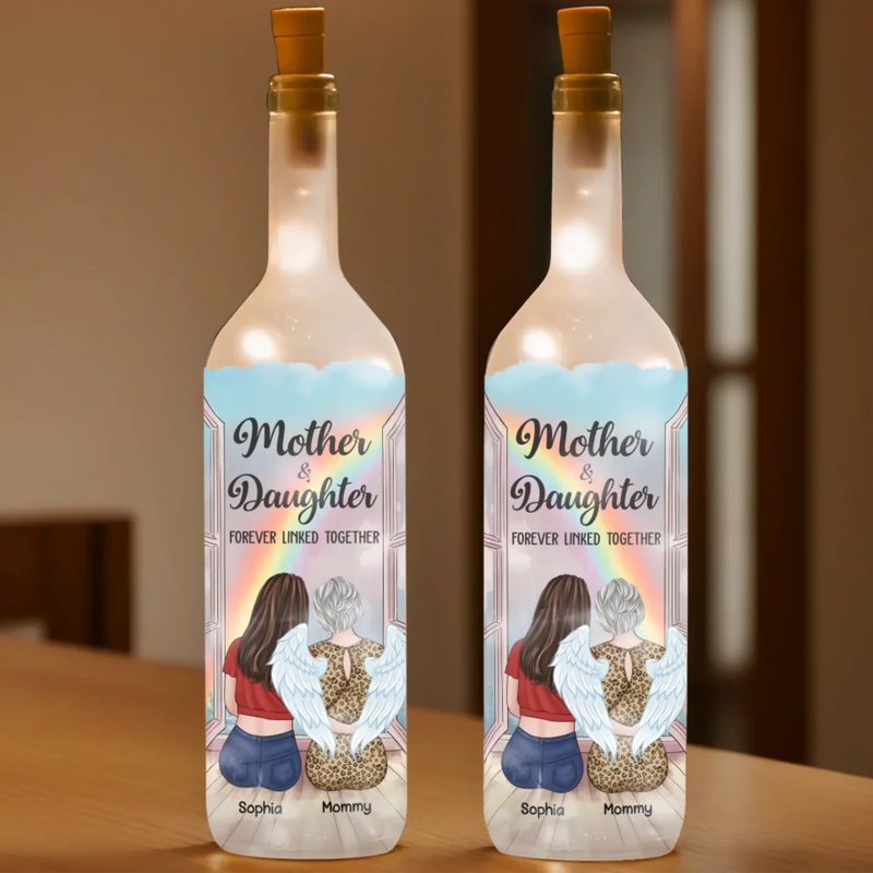 Forever In Each Other’s Hearts - Family Personalized Custom Bottle Lamp - Mother's Day, Gift For Mom, Daughter