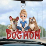 Custom Name Dog Mom Gifts for Dog Lovers - Personalized Car Ornament