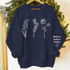 Blooming Bonds - Family Personalized Custom Unisex Sweatshirt, Hoodie With Design On Sleeve - Mother's Day, Gift For Mom, Grandma