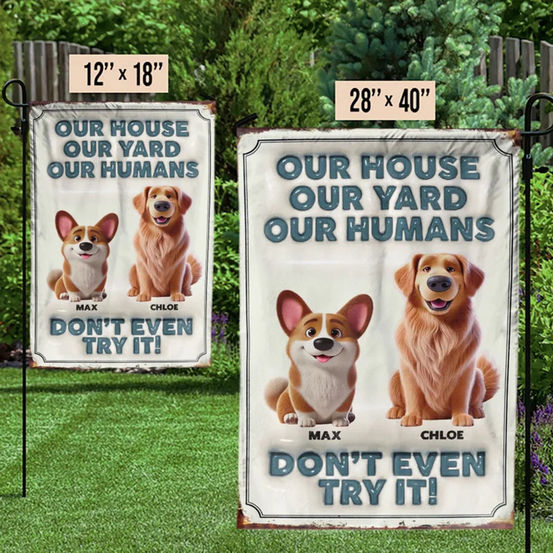 No Entry Without Treats - Dog & Cat Personalized Custom 3D Inflated Effect Printed Flag - Gift For Pet Owners, Pet Lovers