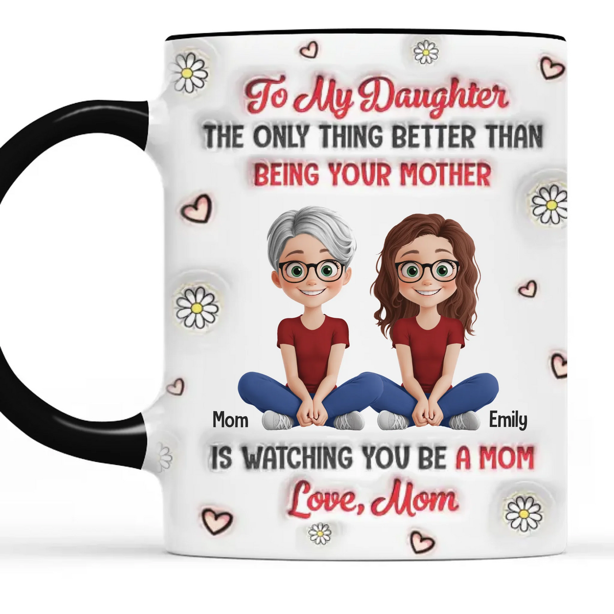 Watching You Be A Mom Is My Greatest Joy - Family Personalized Custom 3D Inflated Effect Printed Mug - Gift For Mom, Daughter