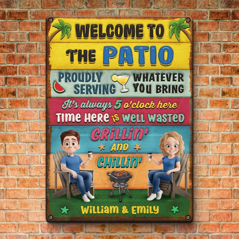 Good Times, Great Company, Even Better Drinks - Couple Personalized Custom Home Decor Metal Sign - House Warming Gift For Husband Wife, Anniversary