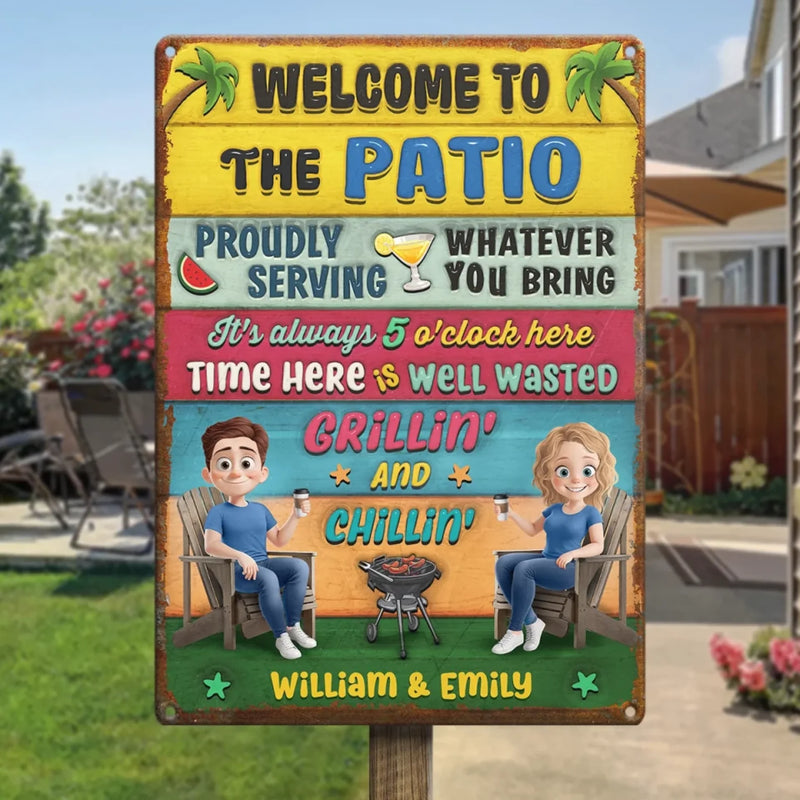 Good Times, Great Company, Even Better Drinks - Couple Personalized Custom Home Decor Metal Sign - House Warming Gift For Husband Wife, Anniversary