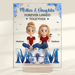 Linked By Love, Strengthened By Family - Family Personalized Custom Rectangle Shaped Acrylic Plaque - Mother's Day, Gift For Mom, Daughters