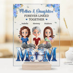 Linked By Love, Strengthened By Family - Family Personalized Custom Rectangle Shaped Acrylic Plaque - Mother's Day, Gift For Mom, Daughters