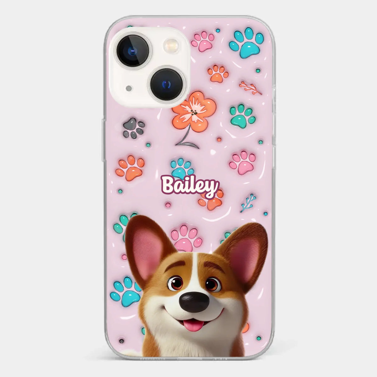 Loyal Hearts Have Four Paws- Dog Personalized Custom 3D Inflated Effect Printed Clear Phone Case - Gift For Pet Owners, Pet Lover