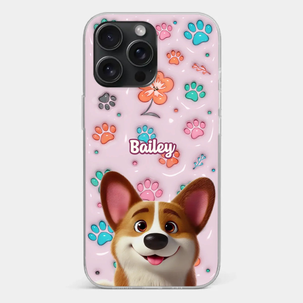 Loyal Hearts Have Four Paws- Dog Personalized Custom 3D Inflated Effect Printed Clear Phone Case - Gift For Pet Owners, Pet Lover