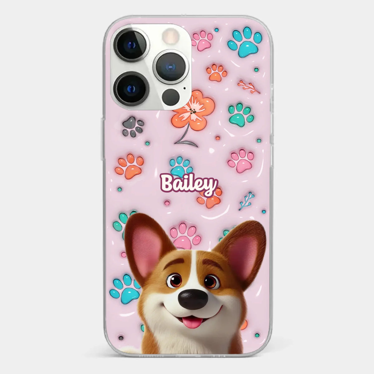 Loyal Hearts Have Four Paws- Dog Personalized Custom 3D Inflated Effect Printed Clear Phone Case - Gift For Pet Owners, Pet Lover