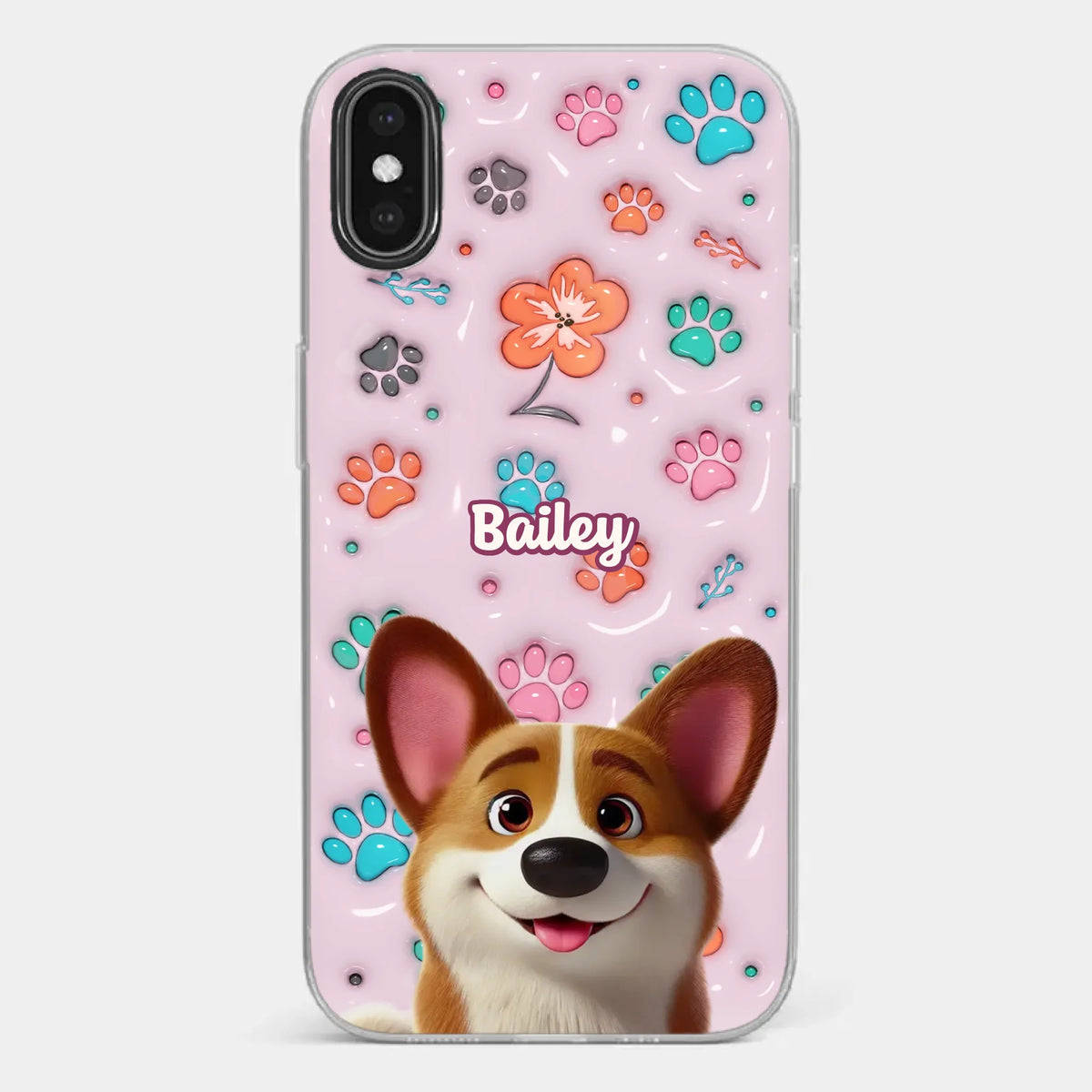 Loyal Hearts Have Four Paws- Dog Personalized Custom 3D Inflated Effect Printed Clear Phone Case - Gift For Pet Owners, Pet Lover