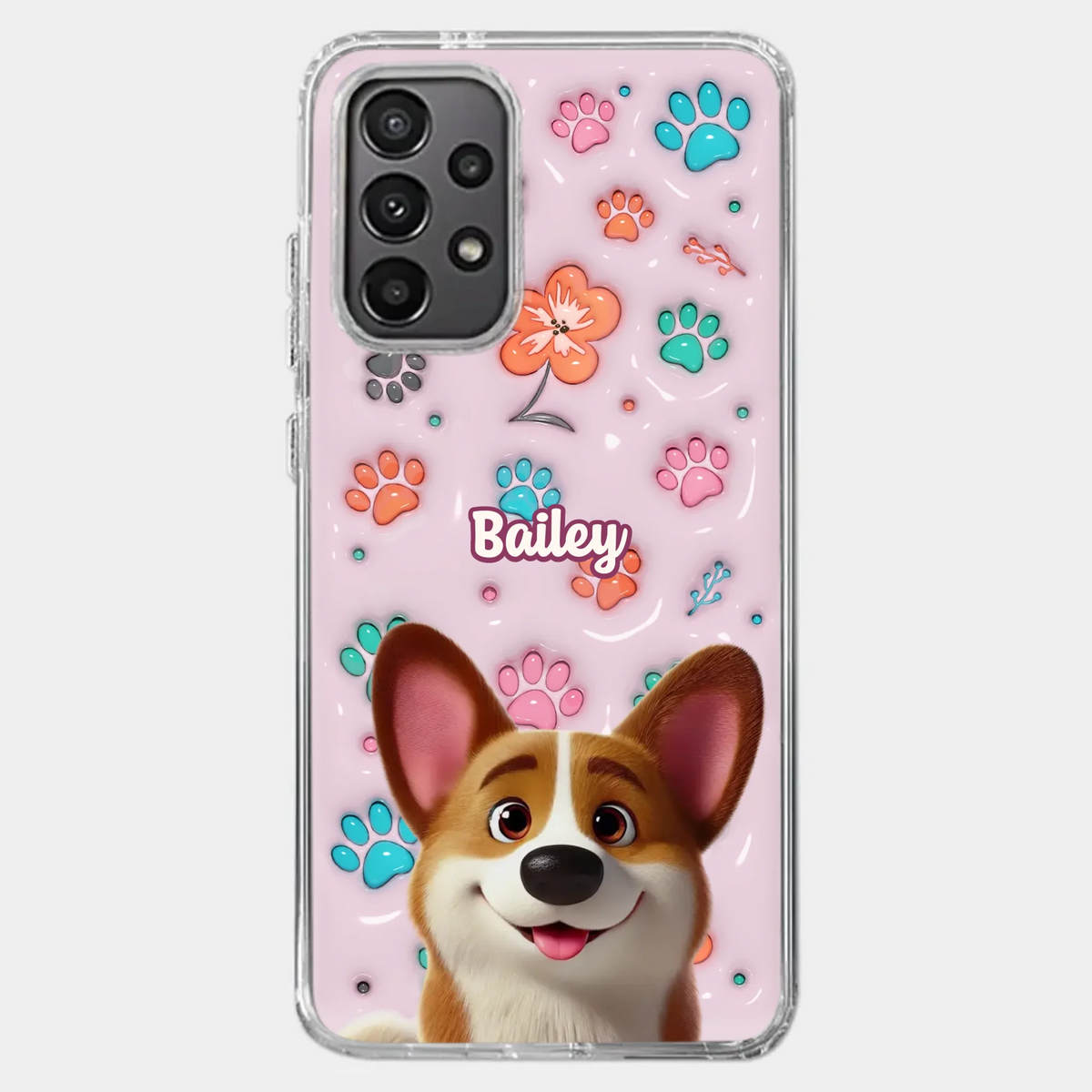 Loyal Hearts Have Four Paws- Dog Personalized Custom 3D Inflated Effect Printed Clear Phone Case - Gift For Pet Owners, Pet Lover