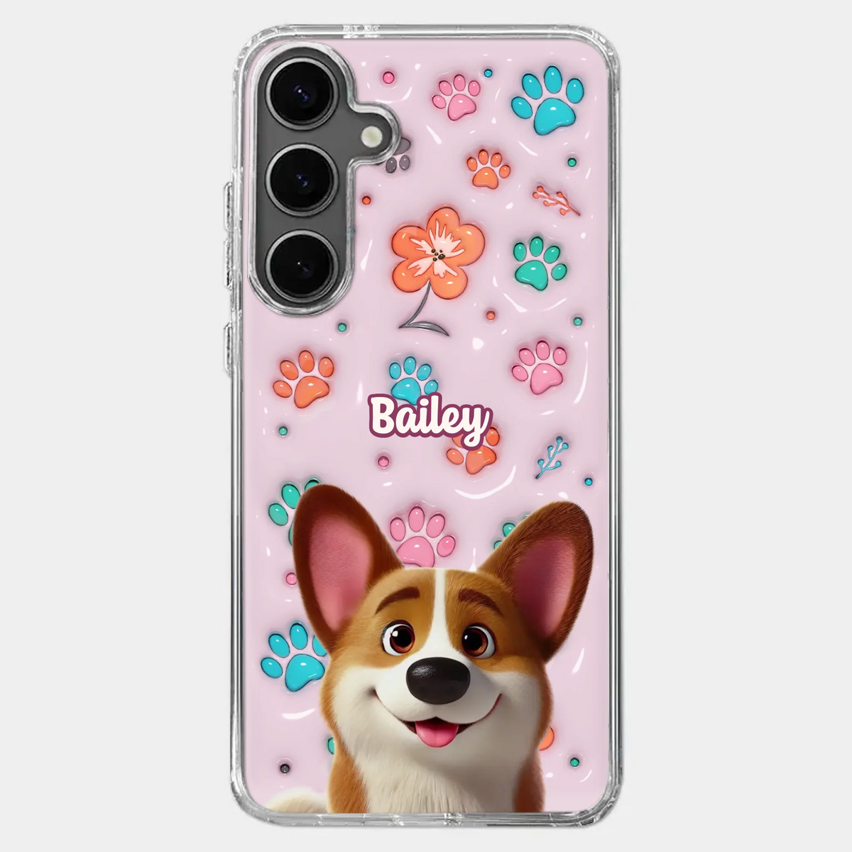 Loyal Hearts Have Four Paws- Dog Personalized Custom 3D Inflated Effect Printed Clear Phone Case - Gift For Pet Owners, Pet Lover