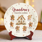 Grandma's Favorite Cookies - Family Personalized Custom Ceramic Plate - Mother's Day, Gift For Mom, Grandma