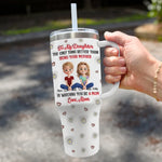 A Bond That Lasts Generations - Family Personalized Custom 3D Inflated Effect Printed 40 Oz Stainless Steel Tumbler With Handle - Mother's Day, Gift For Mom, Daughter