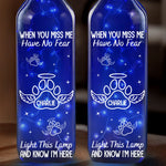 My Heart Still Whispers Your Name - Memorial Personalized Custom Blue Bottle Lamp - Sympathy Gift For Pet Lovers, Pet Owners